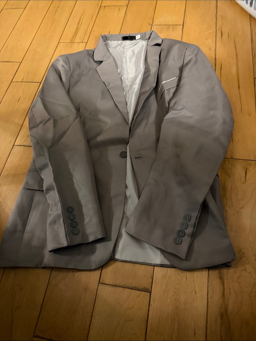 Men's Gray Single-Breasted Blazer